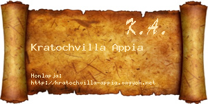 Kratochvilla Appia névjegykártya